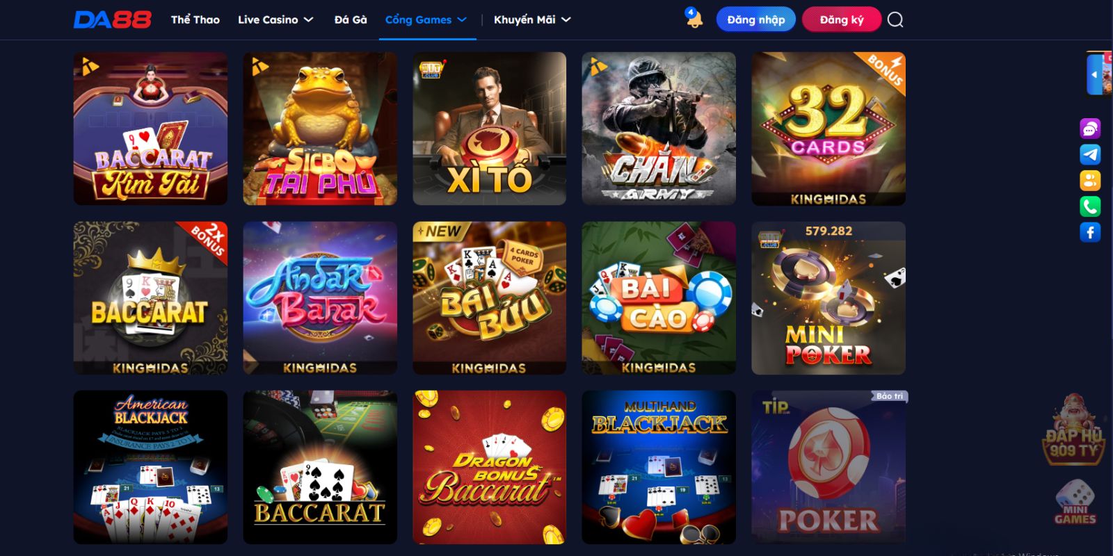 Ưu điểm của sảnh game bài Da88 Ưu điểm của sảnh game bài Da88